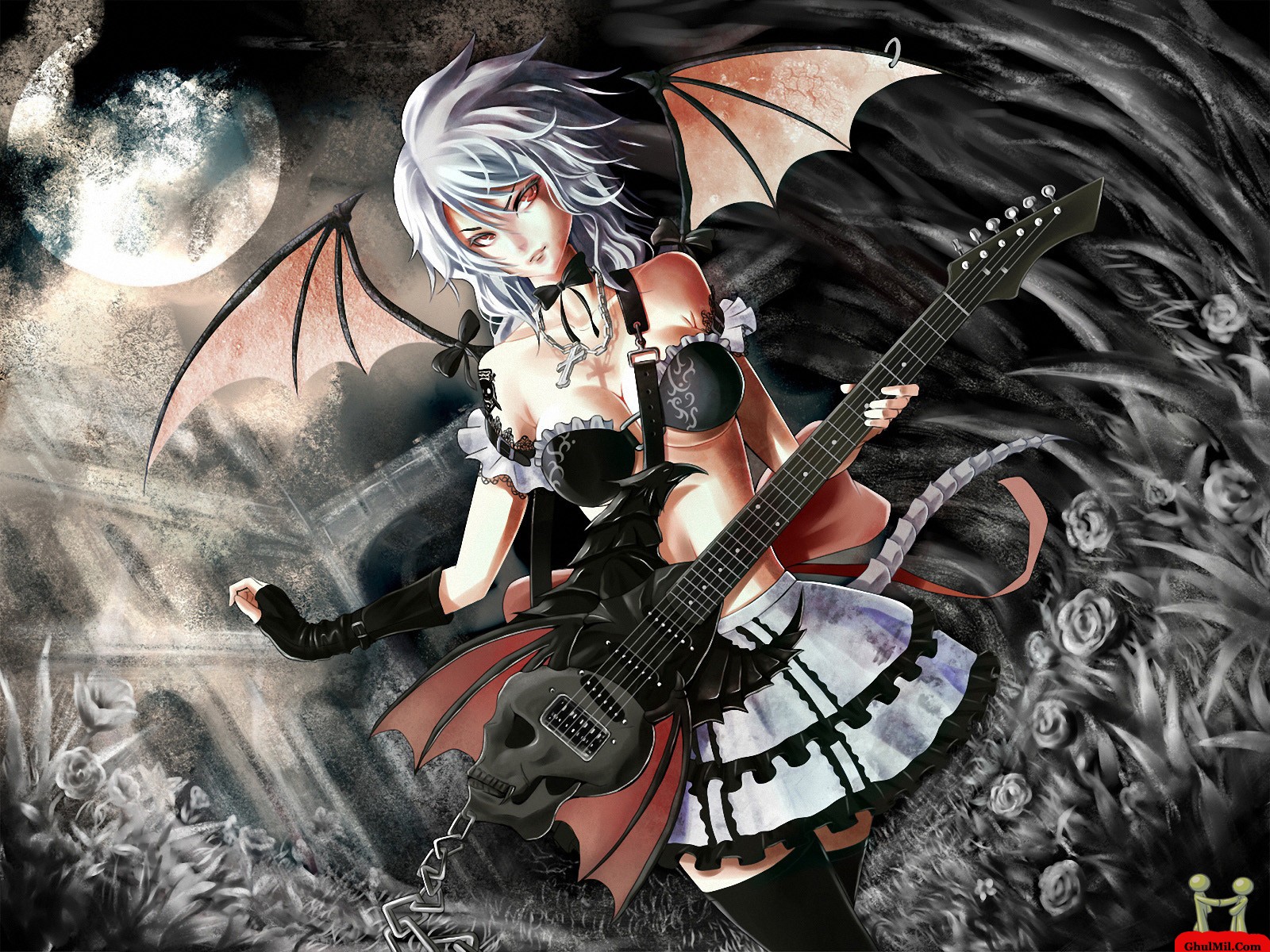 Awesome 3D Girl Playing Guitar Wallpaper E Entertainment