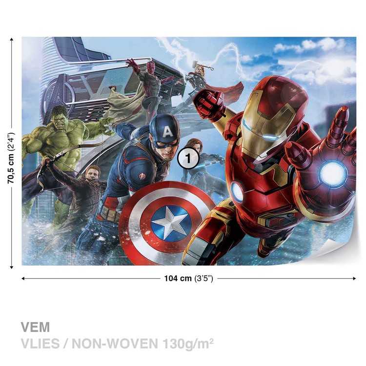 Marvel Avengers Team Wall Paper Mural Buy At Abposters