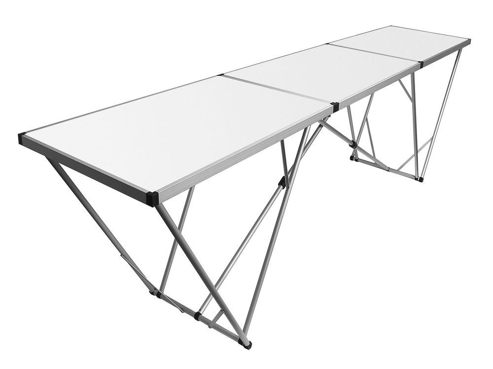 XXL 3M LONG 3 SECTION FOLDING WALL PAPER PASTING TRESTLE TABLE WORK ALMUMINIUM 