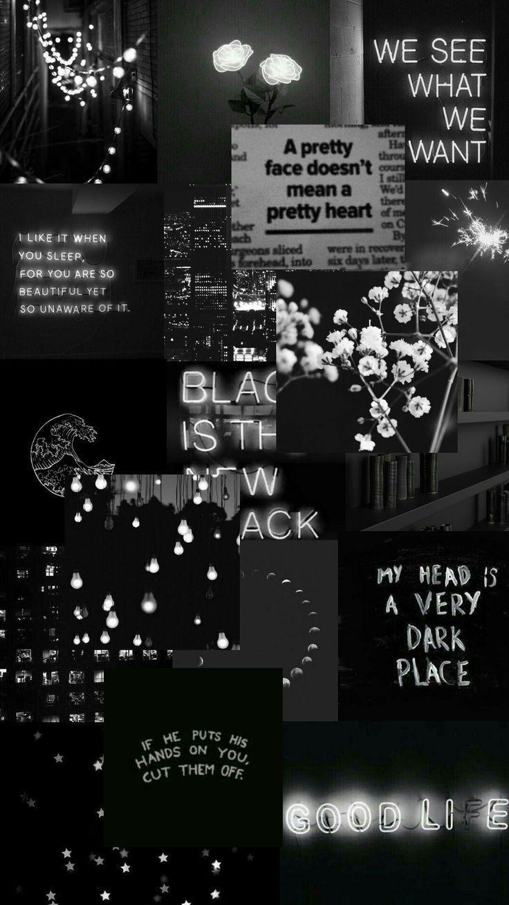 Aesthetic Text Black Wallpaper Mobcup