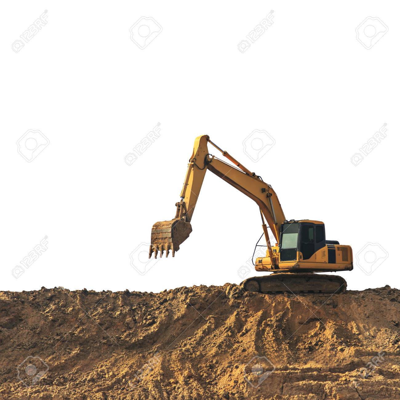 Excavator On White Background Stock Photo Picture And Royalty