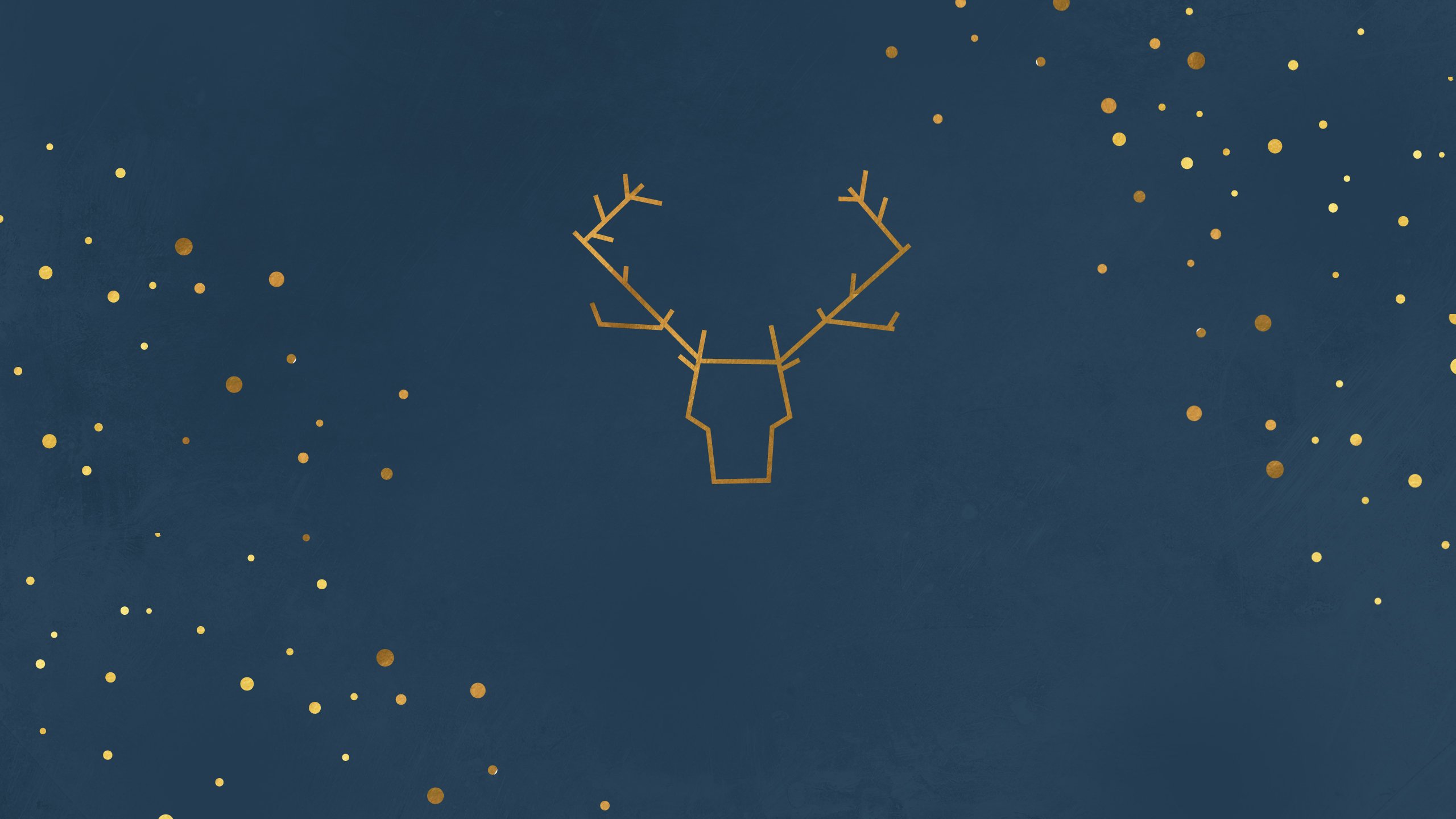 Raindeer Minimal Christmas Illustration Desktop Wallpaper