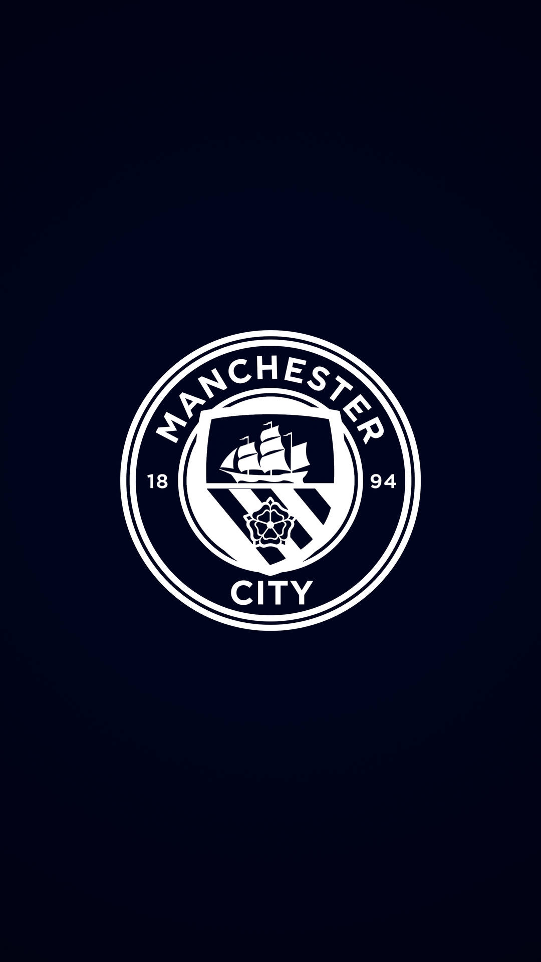 Ladda Ner Svartoch Vit Manchester City Emblem I 4k Wallpaper