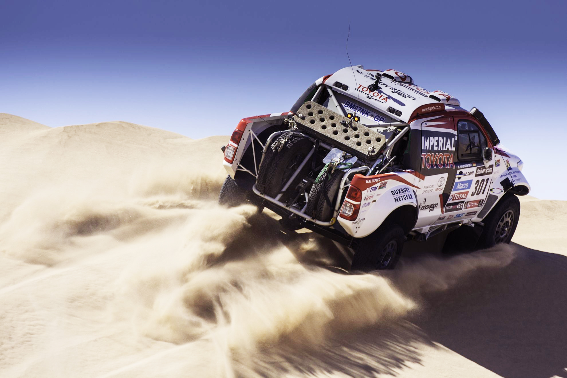 Toyota Auto Off Road Dakar Rally Speed Race Sport Sand