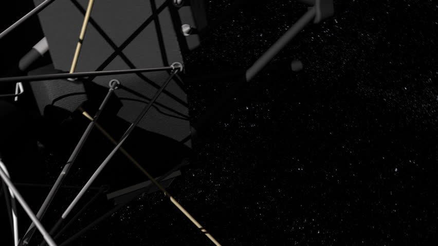 Voyager Space Probe Pull Out On Starry Background Decade Nasa