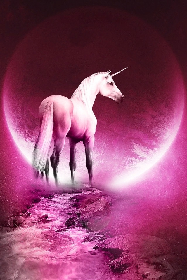 Pink Unicorn iPhone HD Wallpaper