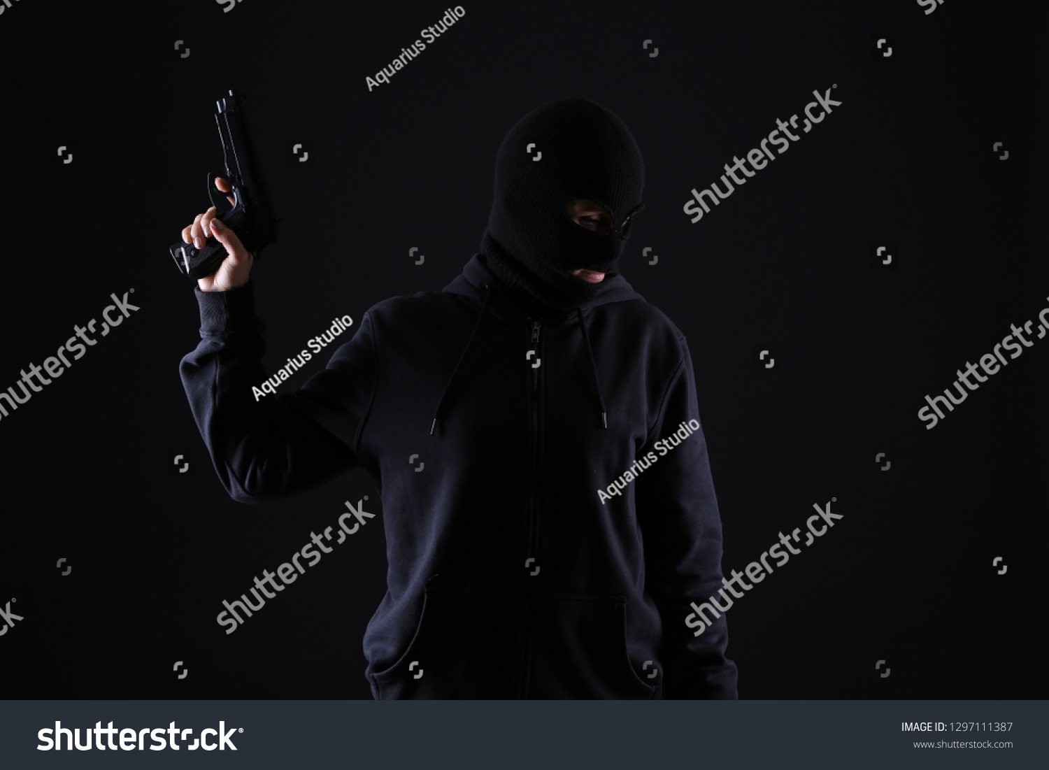 Bandit Gun On Dark Background Stock Photo Edit Now