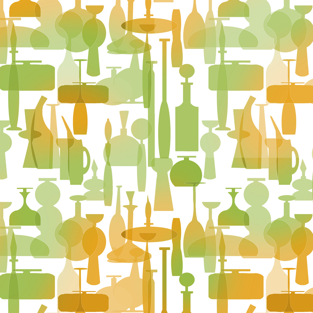 Mid Century Modern Graphic Design Patterns Tangerine Blenko Glass