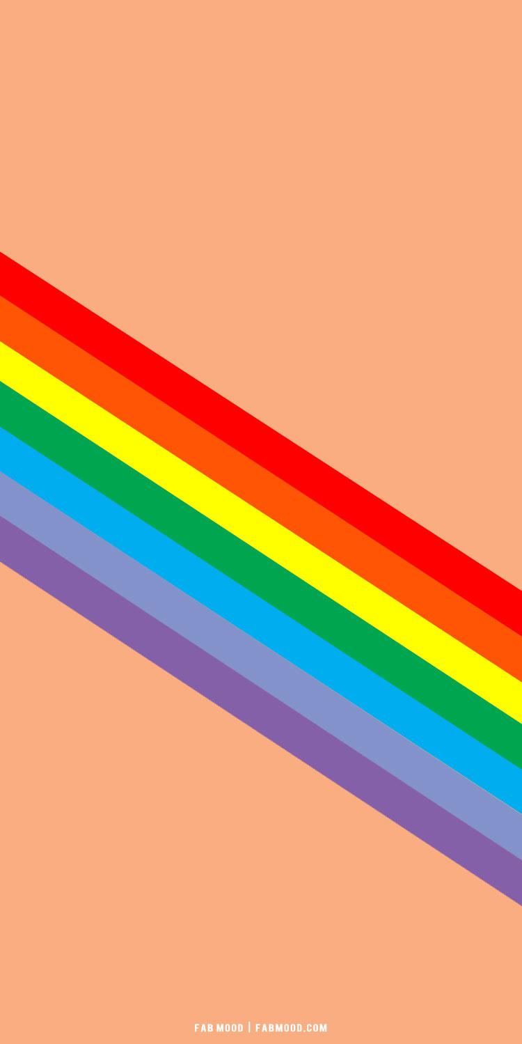 Pride Wallpaper Ideas For iPhones And Phones Rainbow On Peach