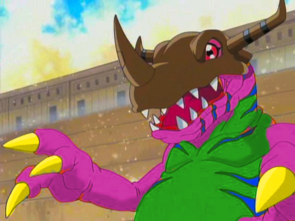 Greymon As Barney The Purple Dinosaur By Chainspellxx7