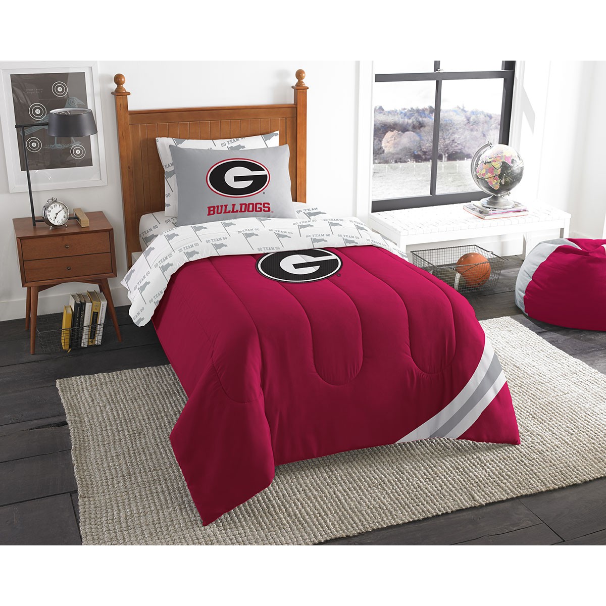 Georgia Bulldogs Contrast Twin Forter Bed In A Bag