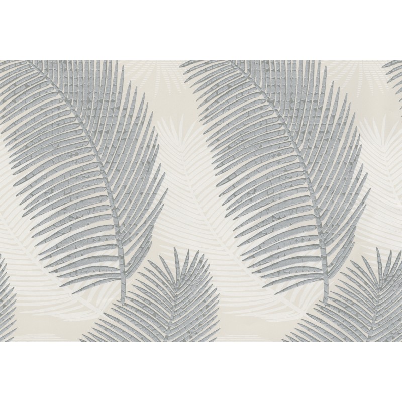 Home Royal Palm Cream Silver Wallpaper By Moda Black Label