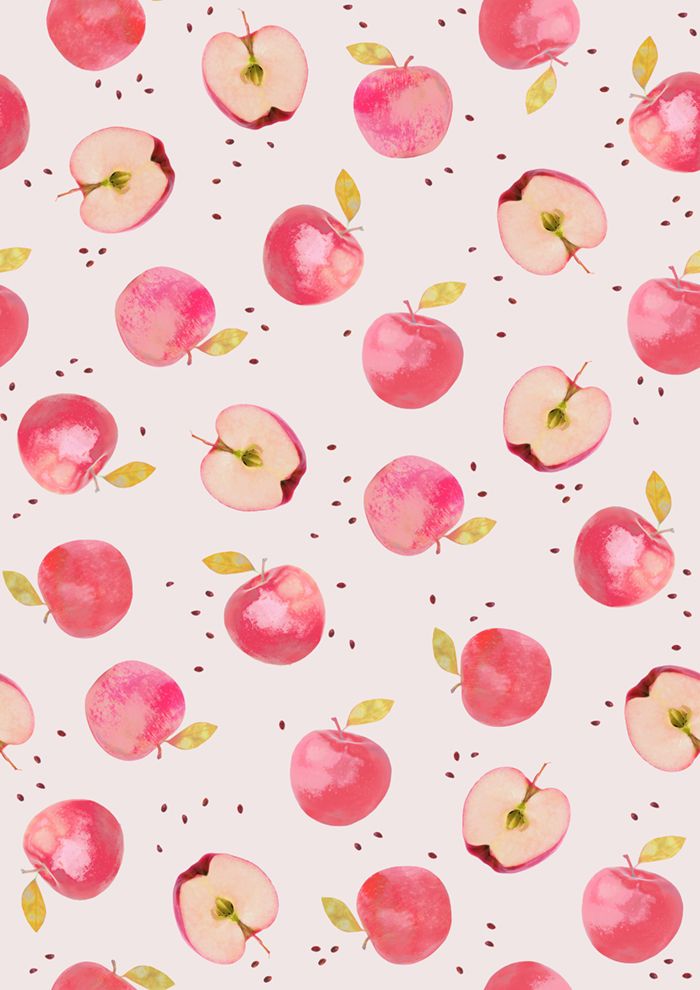 Apple Pattern By Kind Of Style Wallpaper Art Print