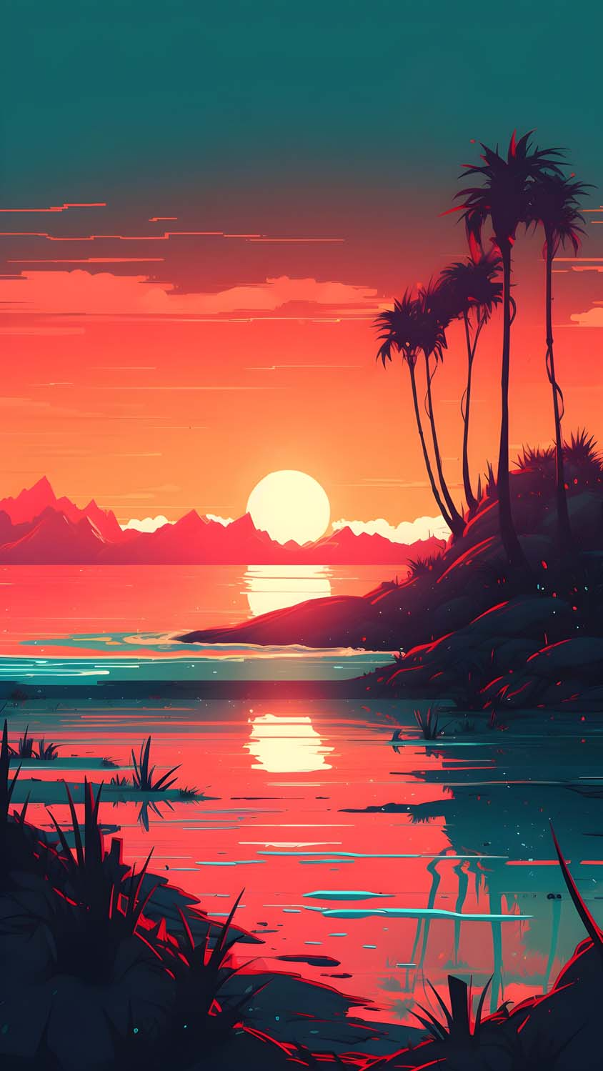 Sunset Beach Palm Trees IPhone Wallpaper HD IPhone Wallpapers