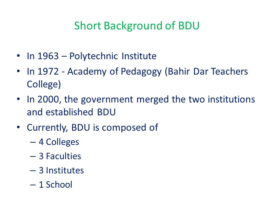 Bahir Dar University Bdu Institute Of Land Administration Ila