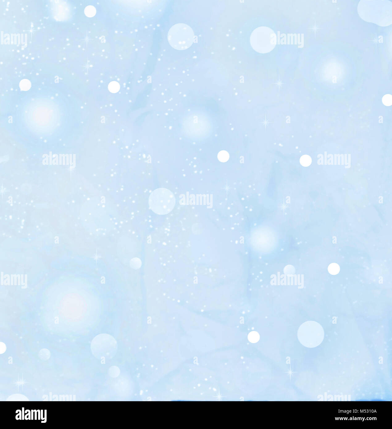 New Year Christmas Soft Blue Background With Falling Snow Stock