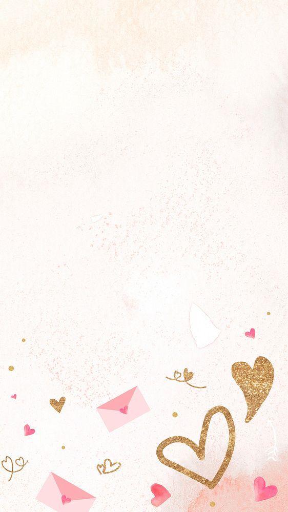 Valentines day heart watercolor iPhone wallpaper