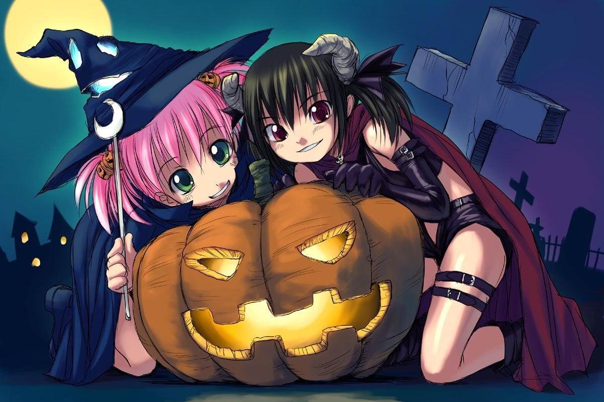 Anime Girls Halloween HD Wallpaper Desktop And Mobile Image