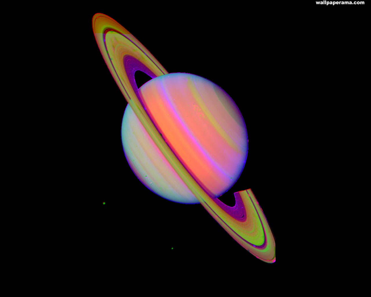 Infrared Saturn Wallpaper HD Background Image Pictures