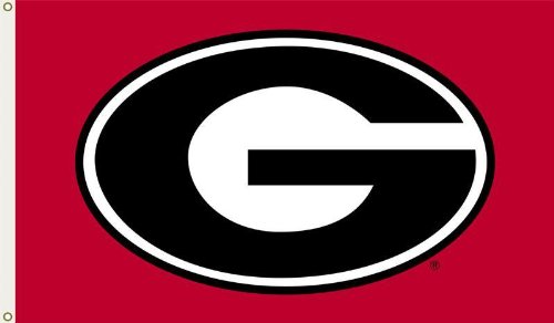 Ncaa Georgia Bulldogs By Foot Flag G Logo With Red Background