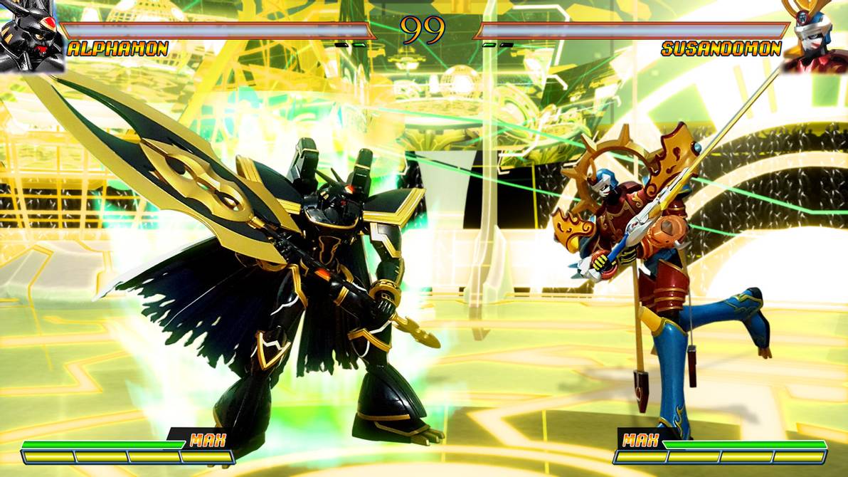 Digimon Rumble Arena Alphamon Vs Susanoomon By Dudemon On