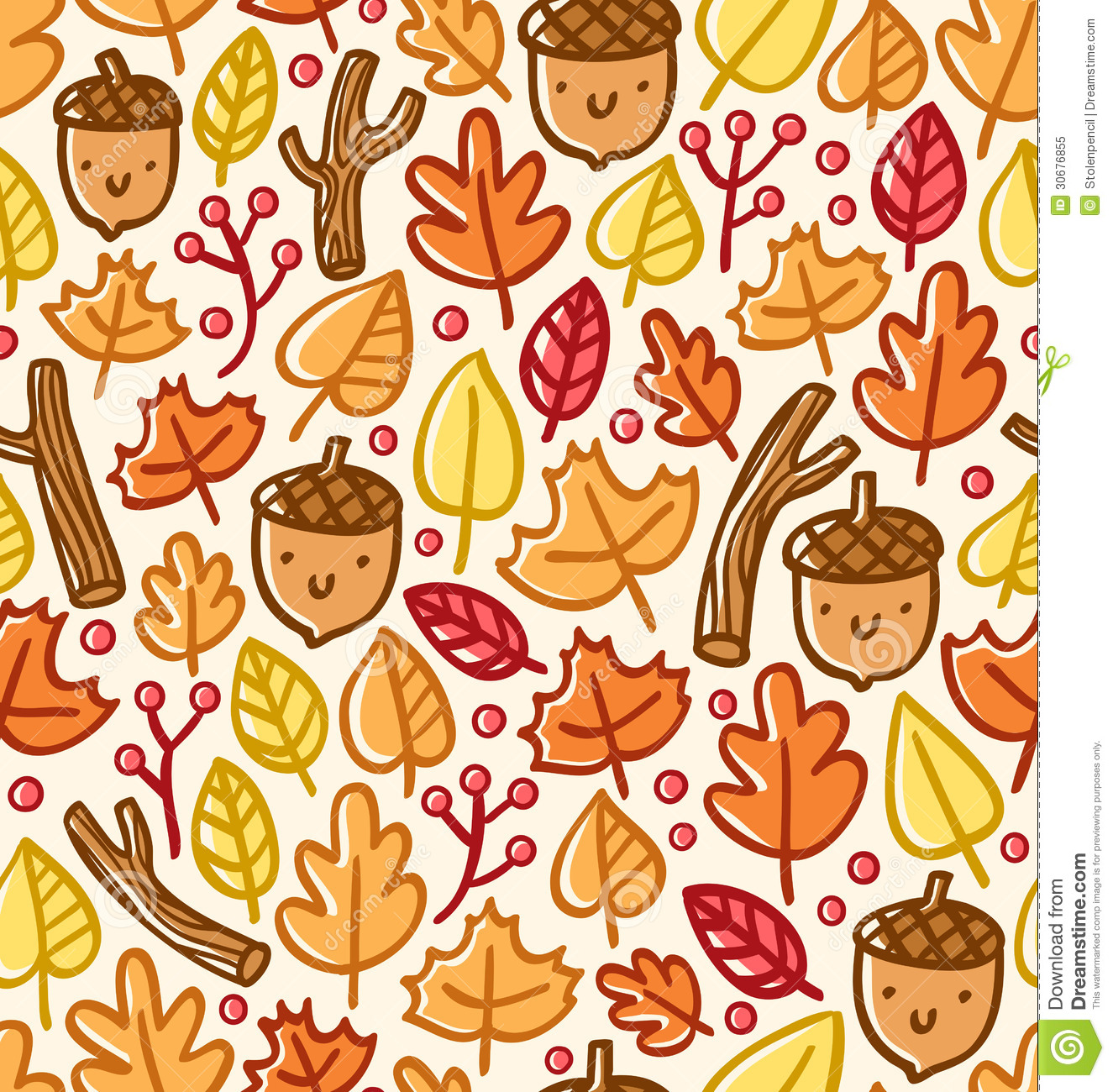 Pumpkin Pattern Wallpaper Autumn pattern with leaves