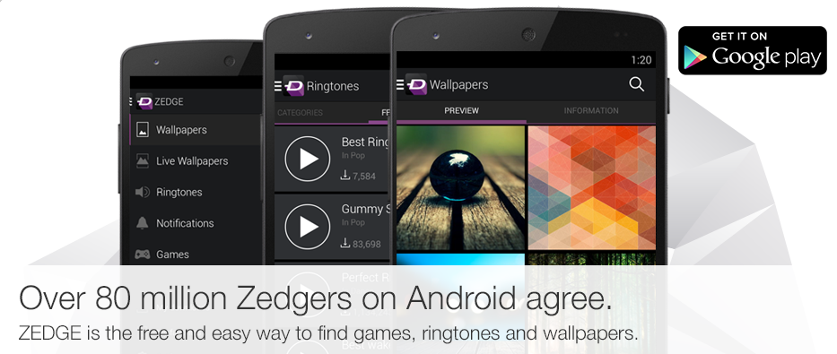 Zedge App For Android Blackberry iPad iPhone Windows Nokia Pc