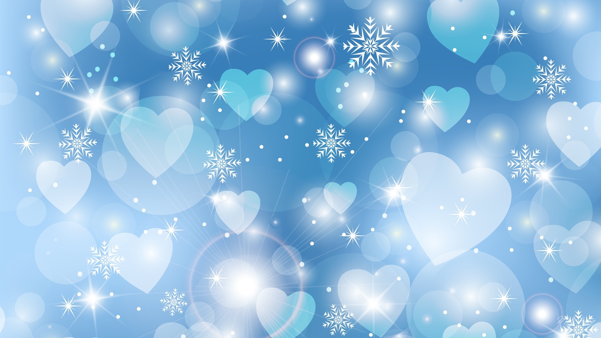 Blue Hearts Wallpaper