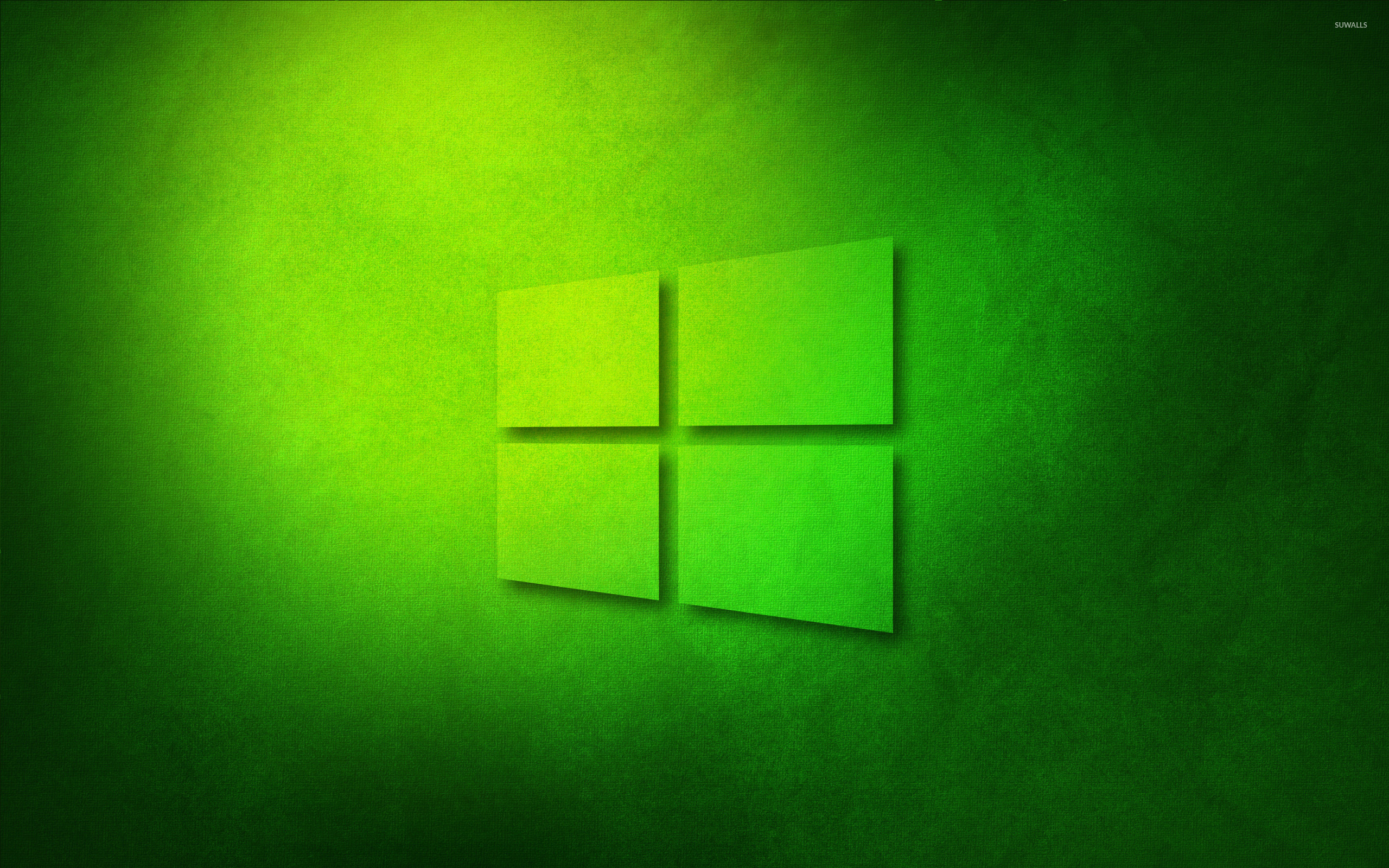 Windows 10 transparent logo on green paper wallpaper   Computer