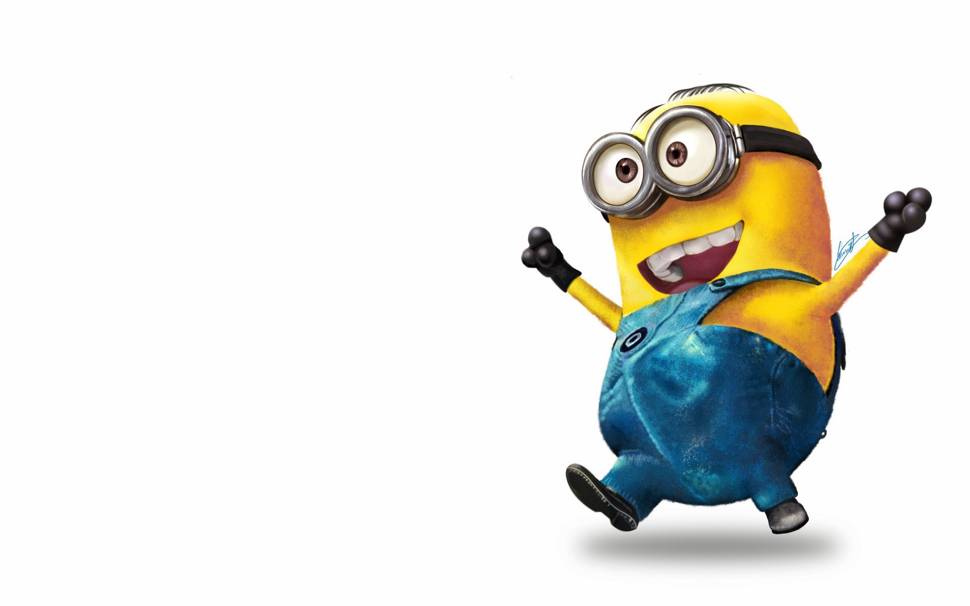 Download Minion In Pitch Black Backdrop Wallpaper | Wallpapers.com