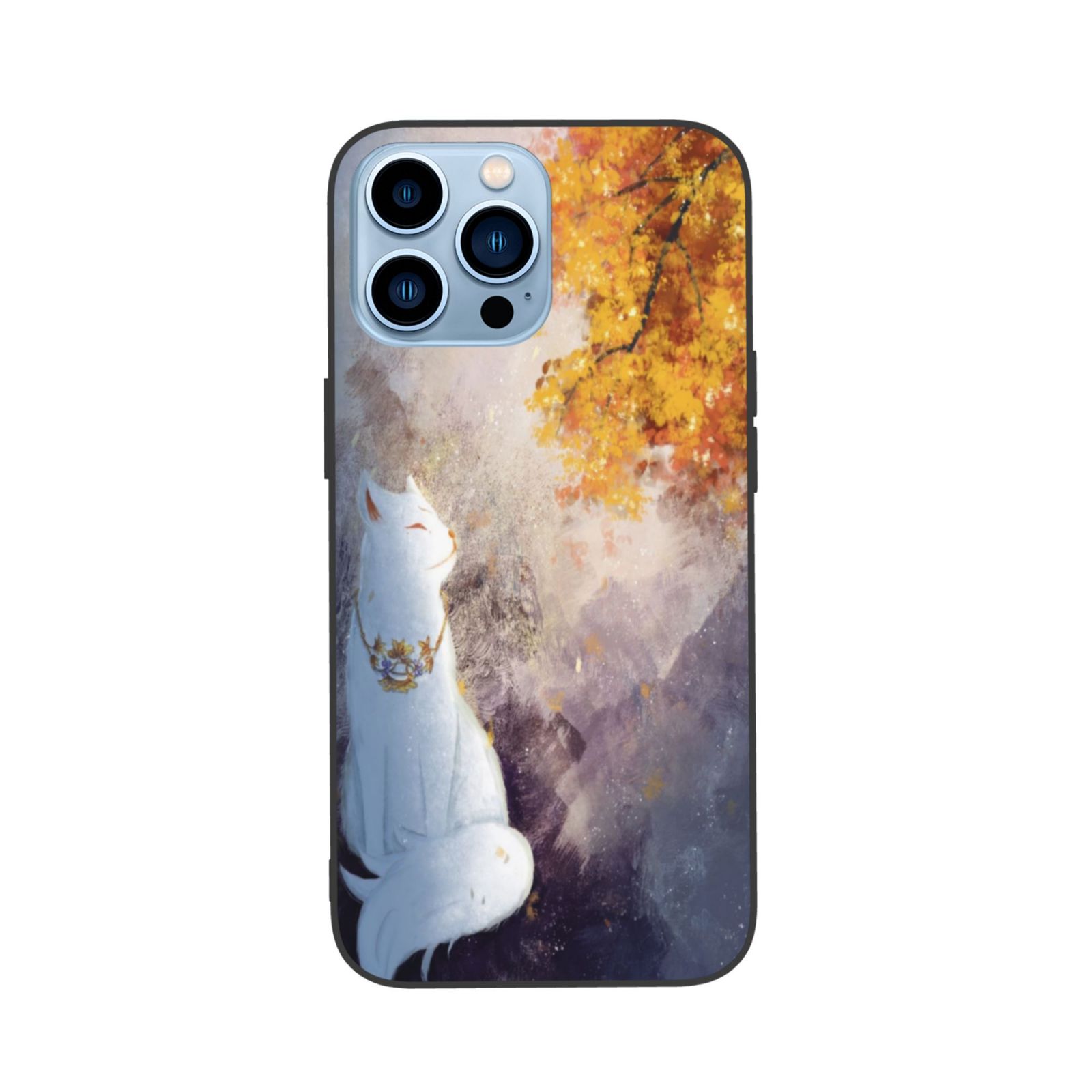 iPhone Case Autumn Leaves And The God Cat Ip13 Pro Max 7in