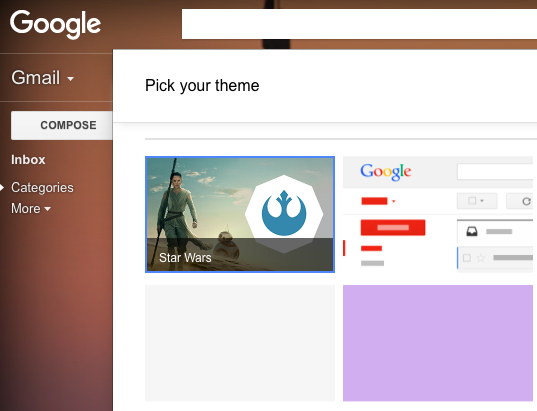 Google Inbox Has A Star Wars Background Image