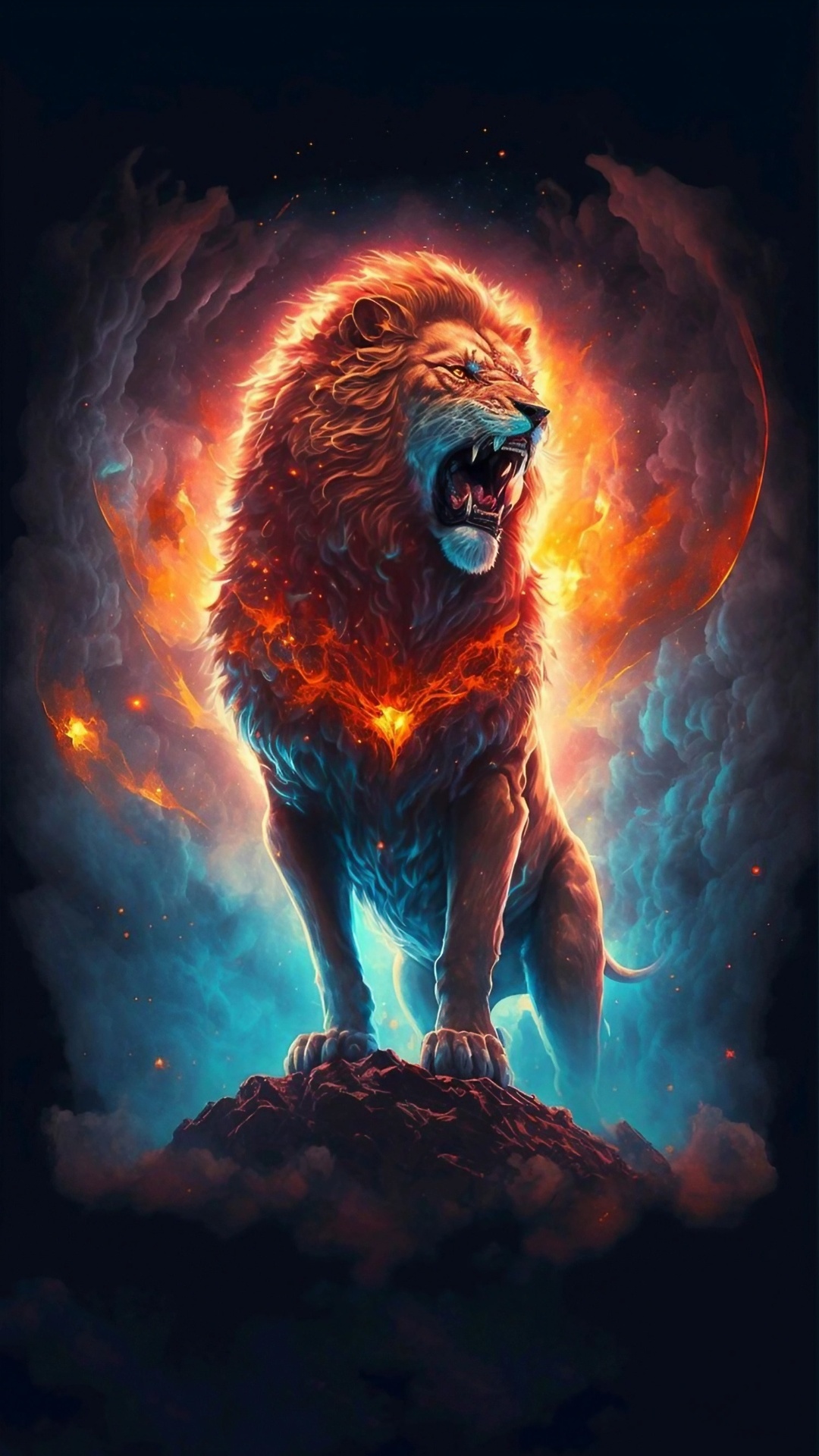 Angry Lion iPhone Wallpaper