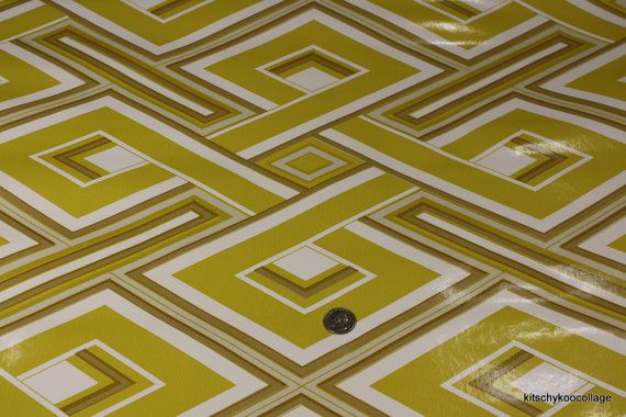 1970s Vintage Wallpaper Mustard Yellow and by kitschykoocollage 14