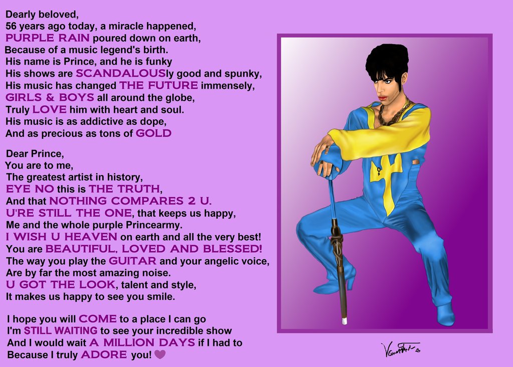 Prince Rogers Nelson Digital Drawing And Poem By Vanessa0100 On