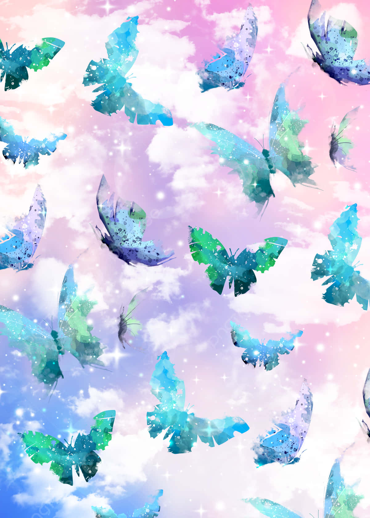 Glitter Butterfly Wallpaper