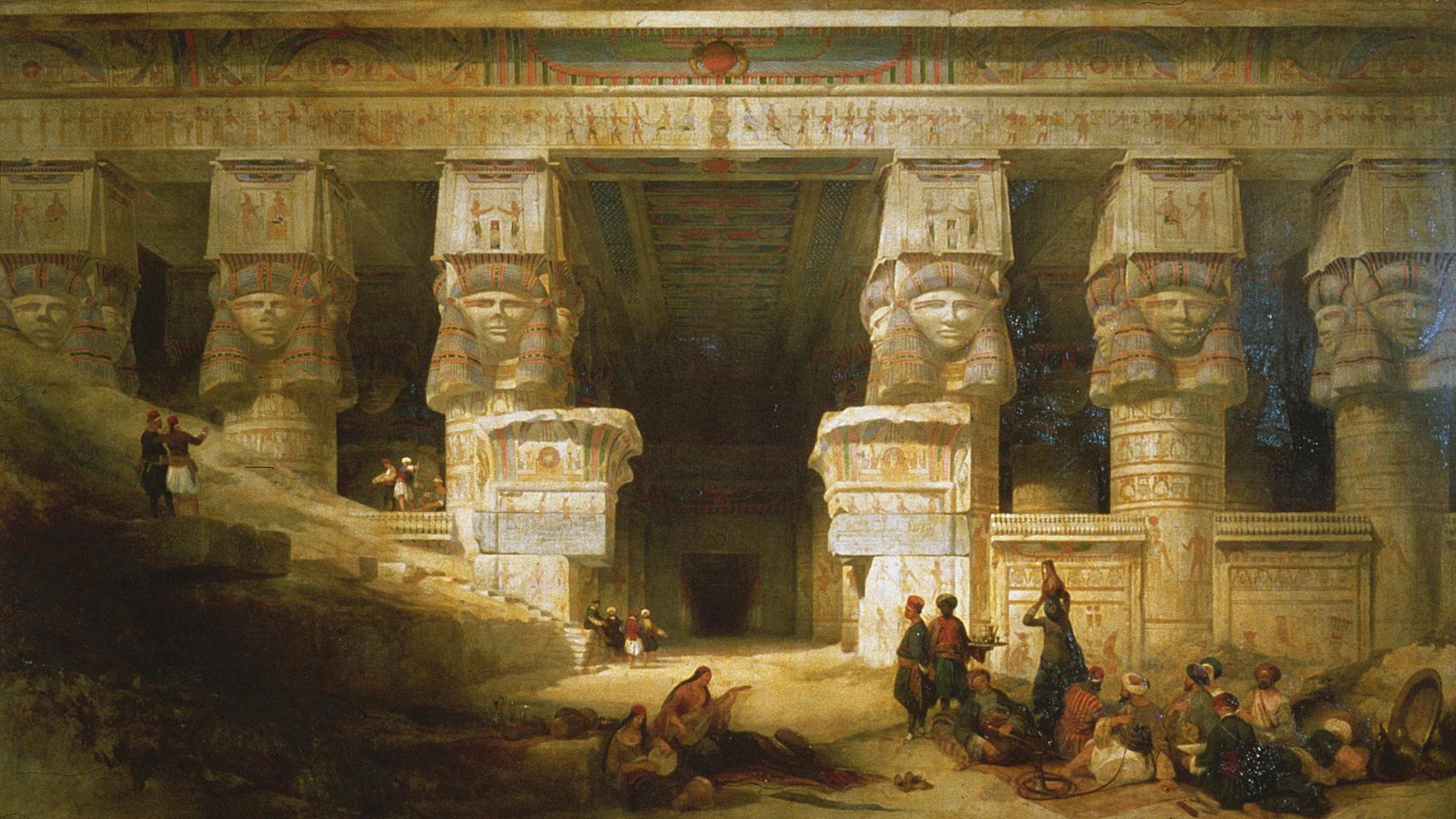 Paintings Classic Art Wallpaper Temple Of Dendera David Roberts