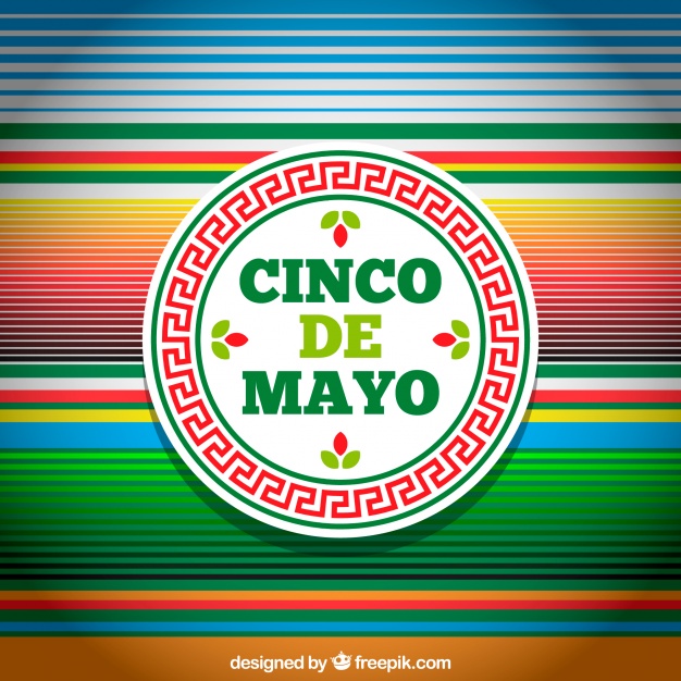 Cinco De Mayo Background With Multicolor Stripes Vector