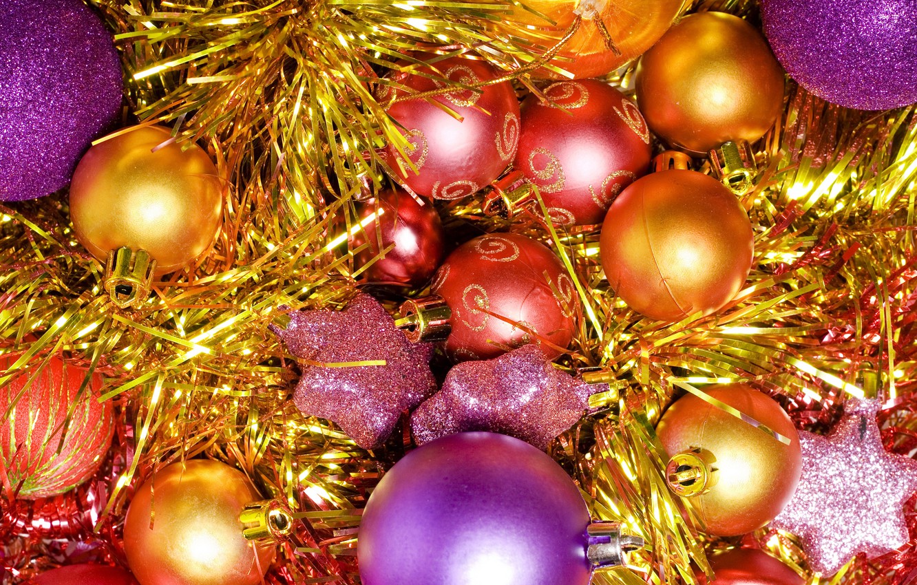 Wallpaper Shine Tinsel Christmas Decorations Image For Desktop