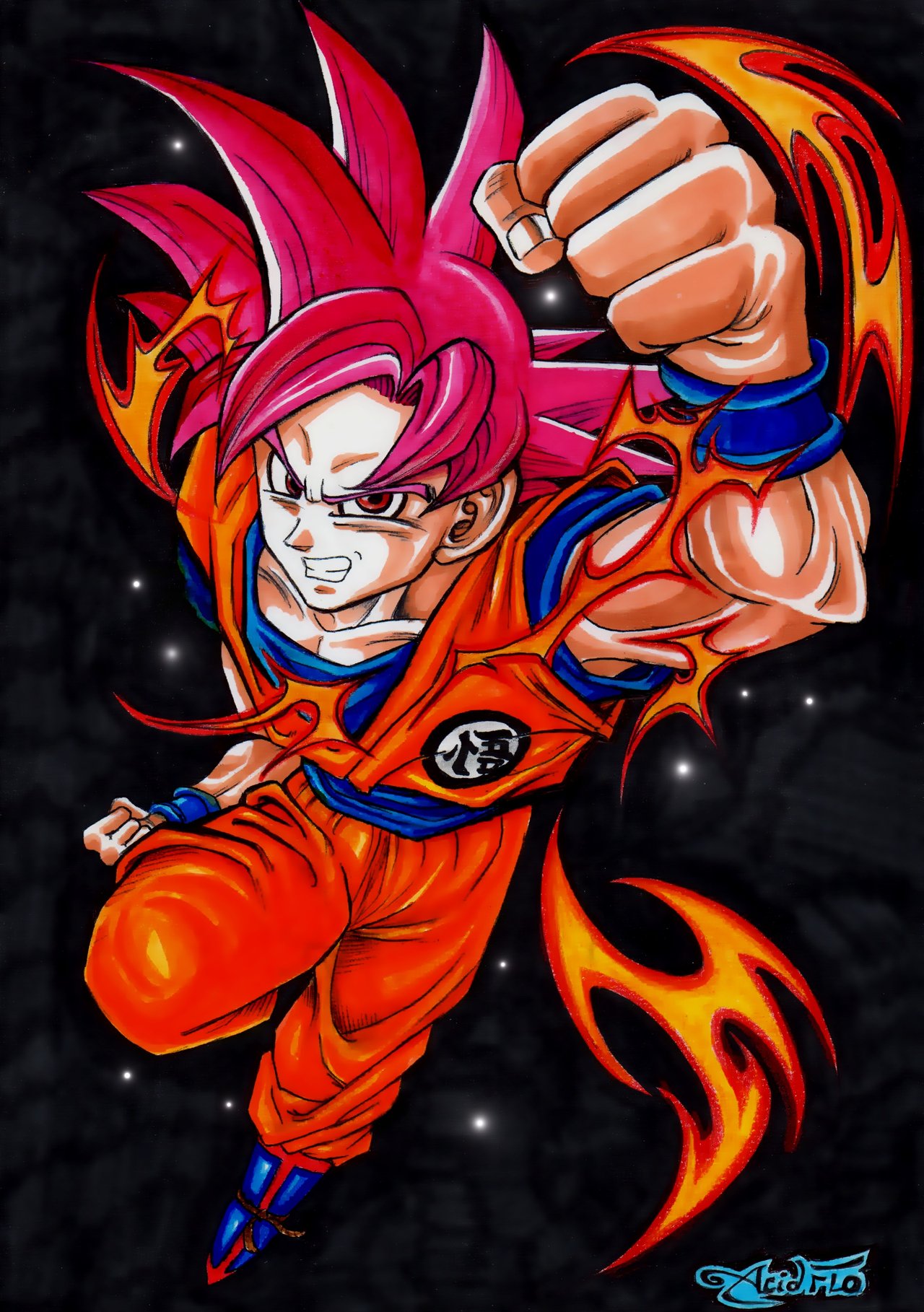 Son Goku Super Saiyajin God By Acid Flo