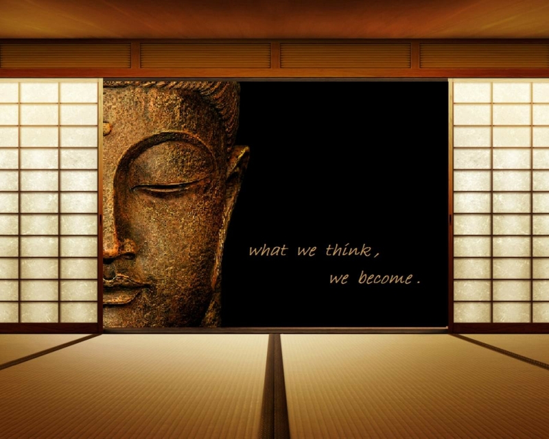 Text Quotes Zen Buddha Think Wooden Floor Wallpaper