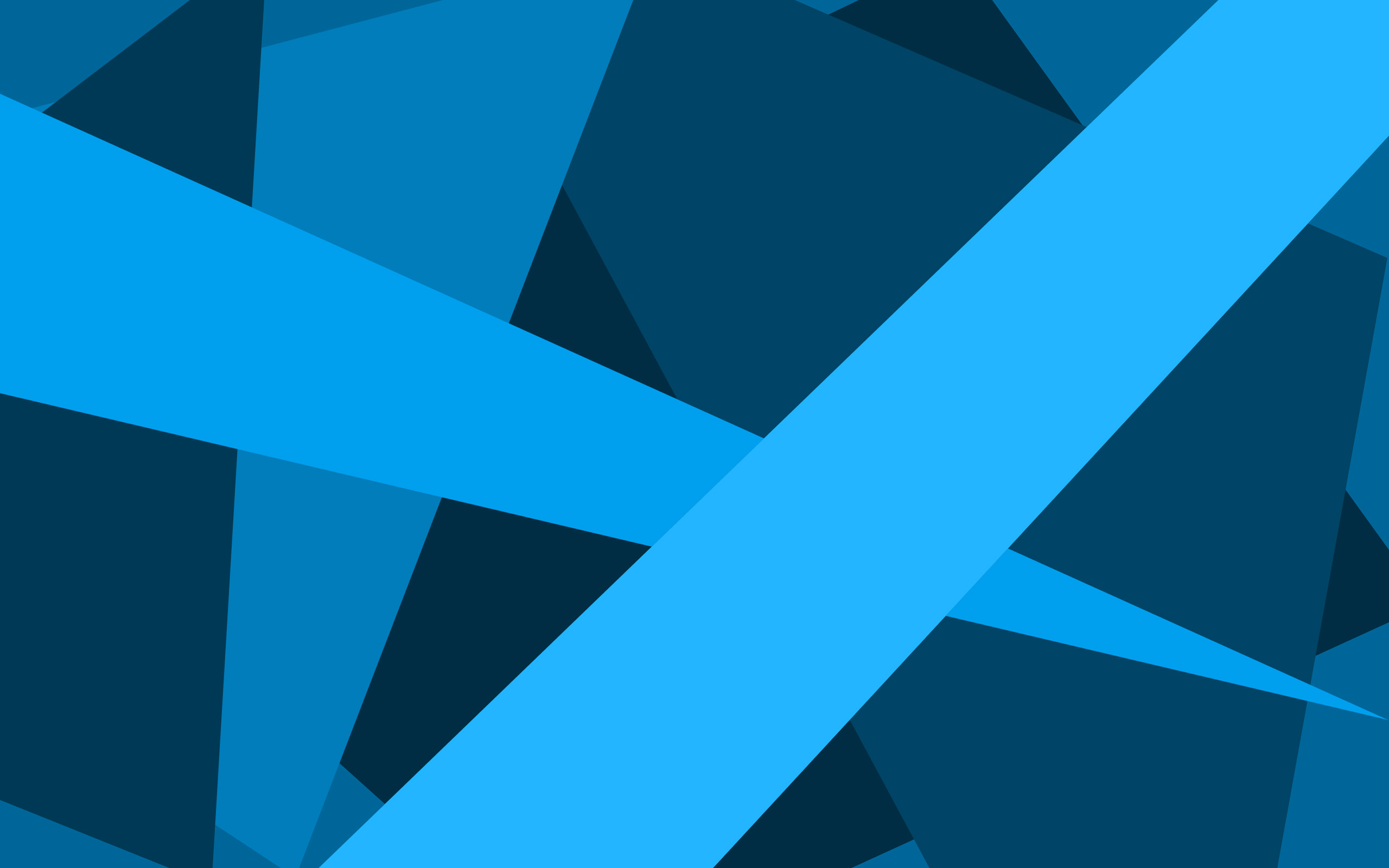 Abstract minimal wallpaper with intersecting light blue and dark blue shapes, creating a dynamic and modern design