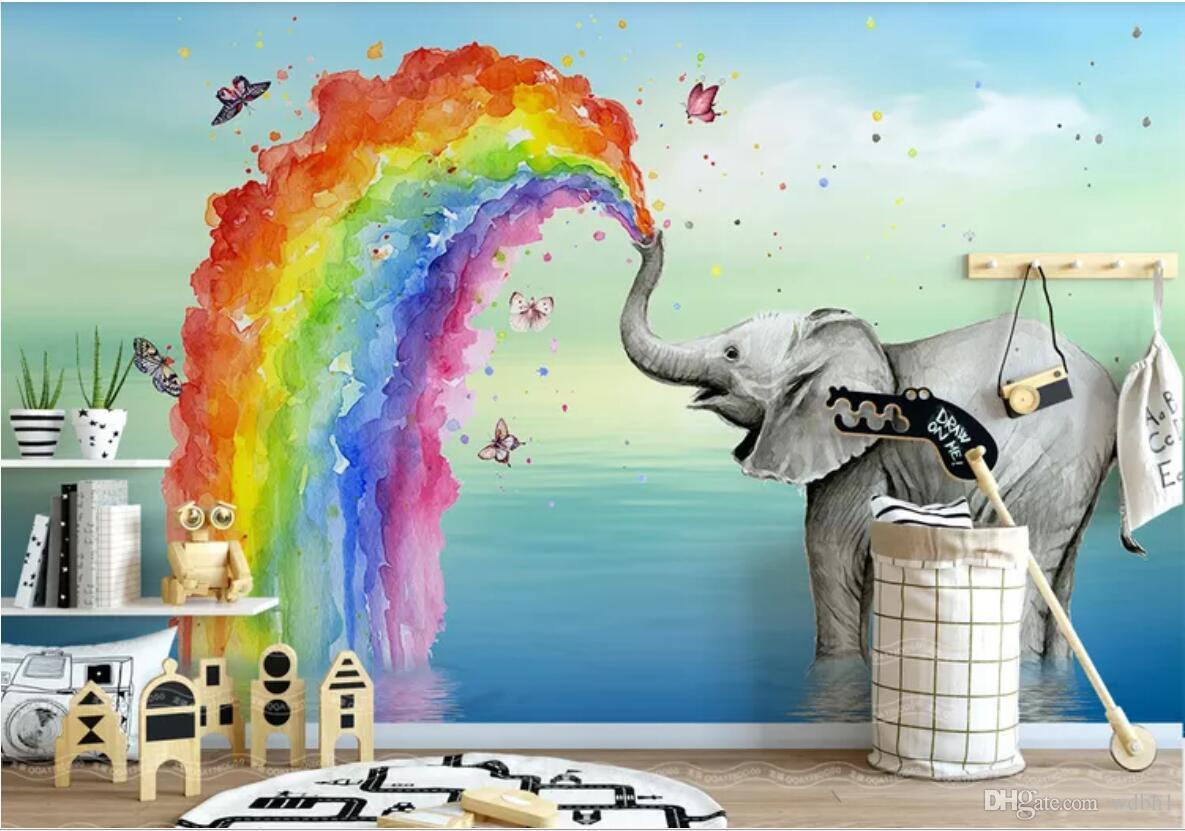 3d Wallpaper Custom Photo Mural Nordic Simple Cute Baby Elephant