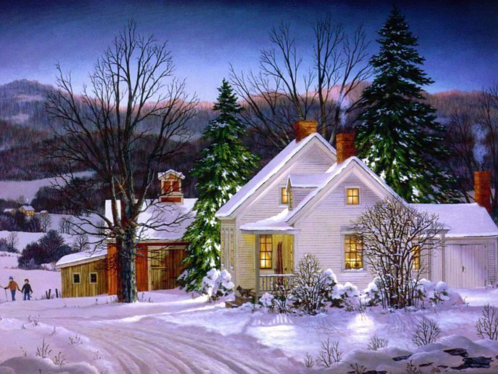 Free download Winter House Scene Pictures [1024x768] for your Desktop ...