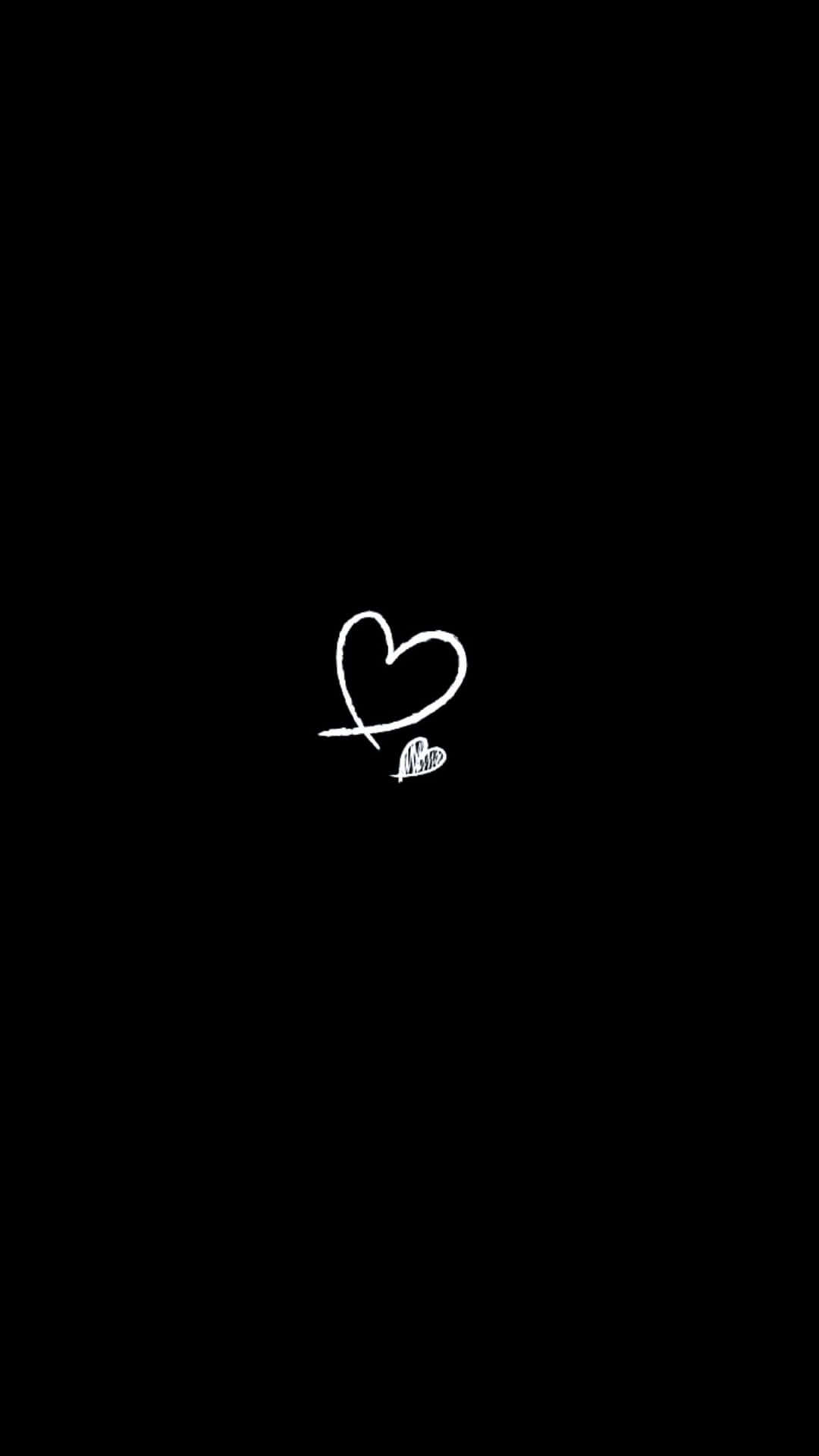 Cute Black Heart iPhone Wallpaper