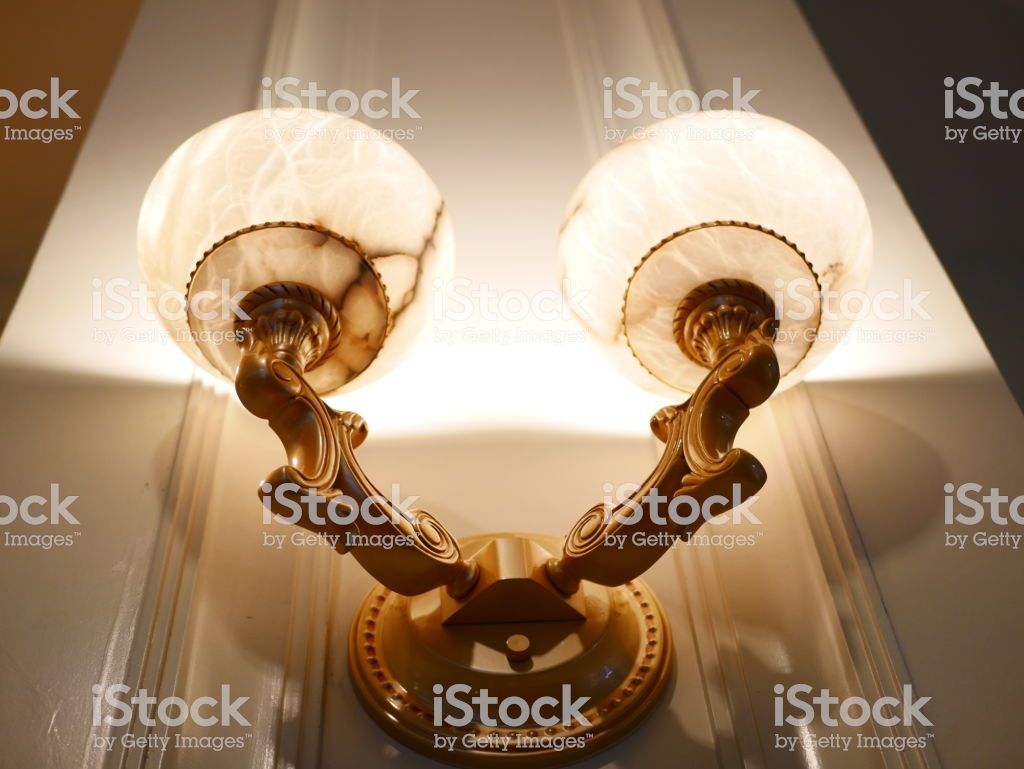 Lighting Fixture Patterened Wallpaper Stock Photo Image