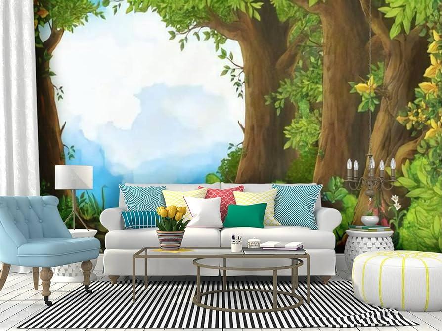 Amazon Cartoon Summer Scene With In The Forest Nobody On