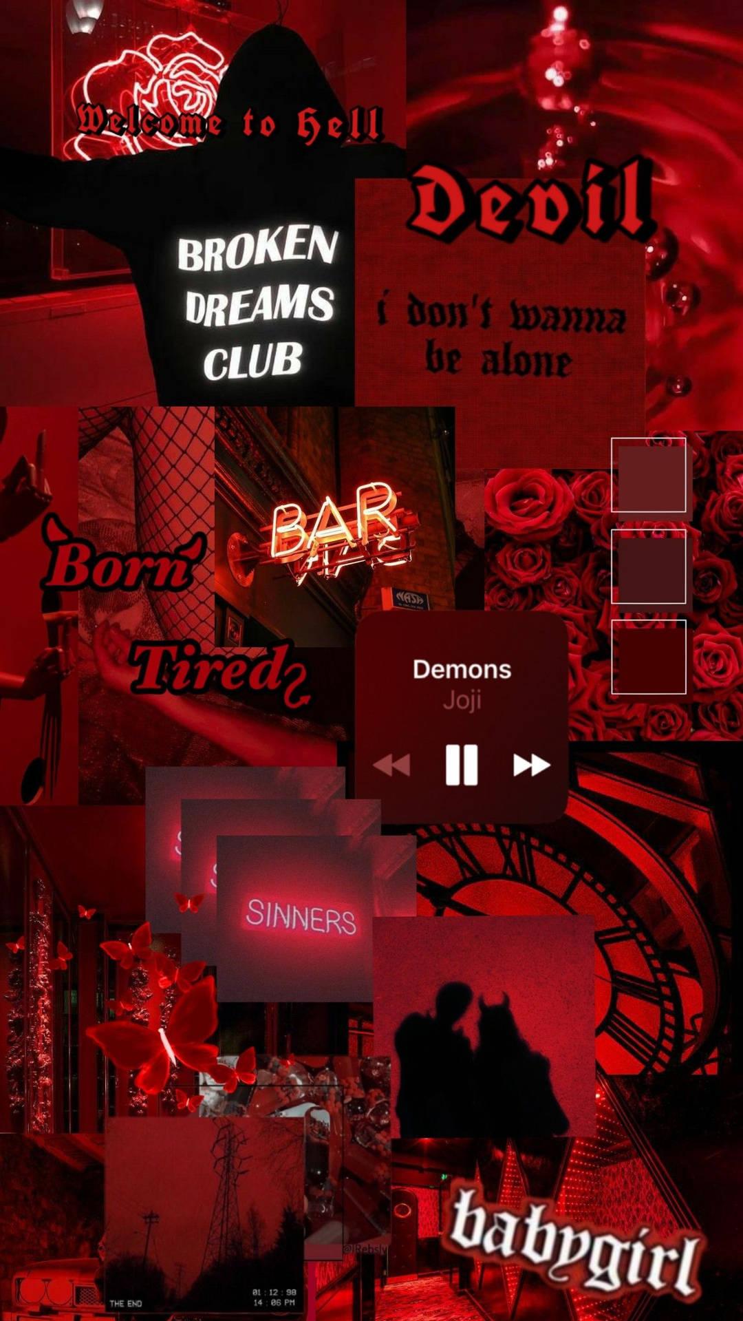 Devil Dark Red Aesthetic iPhone Wallpaper