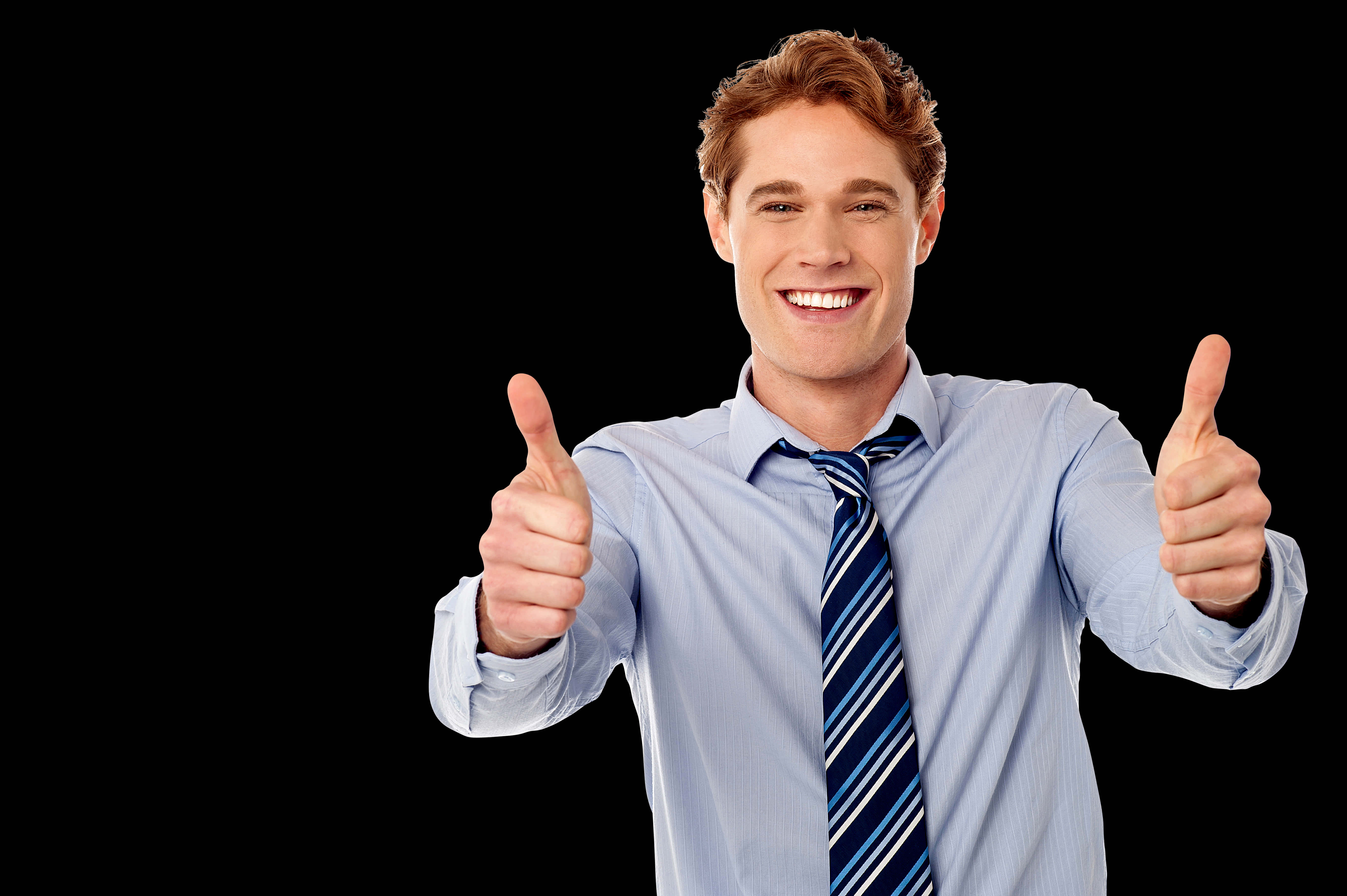 Businessman Giving Double Thumbs Up Wallpaper