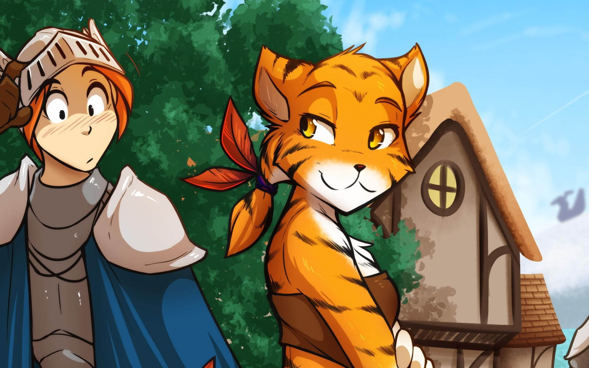 Tiger And Male Character Animated Illustration Furry Anthro